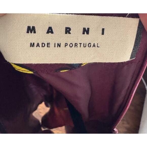 MARNI Bold Floral Print Mini Dress Women’s Size 40 Holiday Retro Colorful RARE - Picture 6 of 11